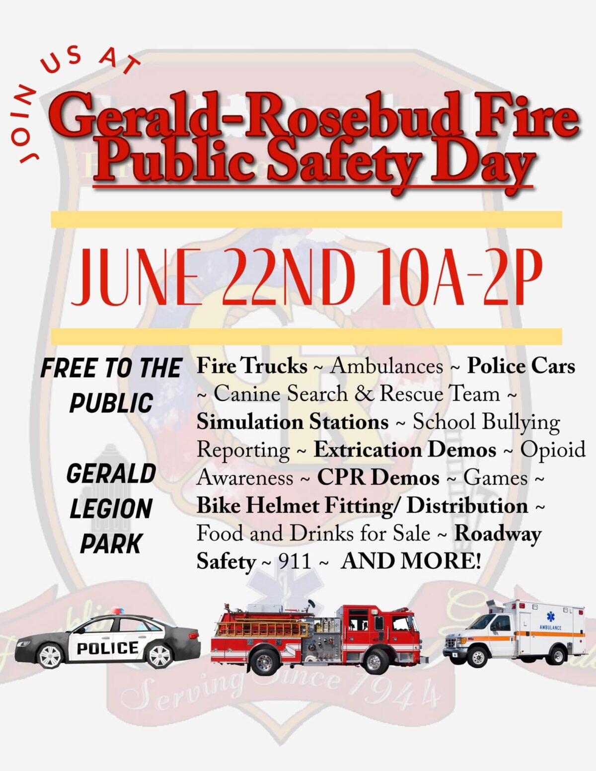 GeraldRosebud Fire Protection District Proudly Serving the Citizens